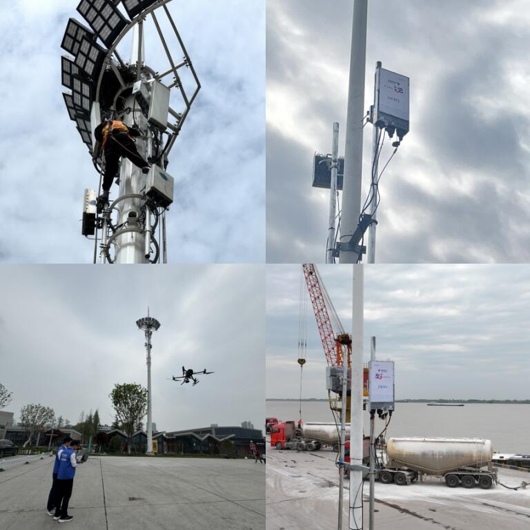 5G-A毫米波能力專網場景應用測試。中國電信安徽公司供圖