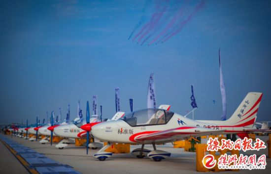 ▲ 航展現場，山河SA60L“阿若拉”飛機（資料圖） 企業供圖